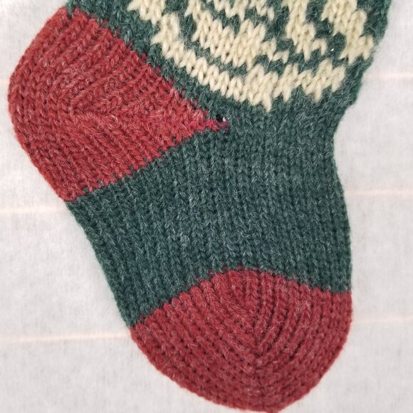 Christmas Stocking for a Cat Small Knit Vintage Style - Picture 5 of 6